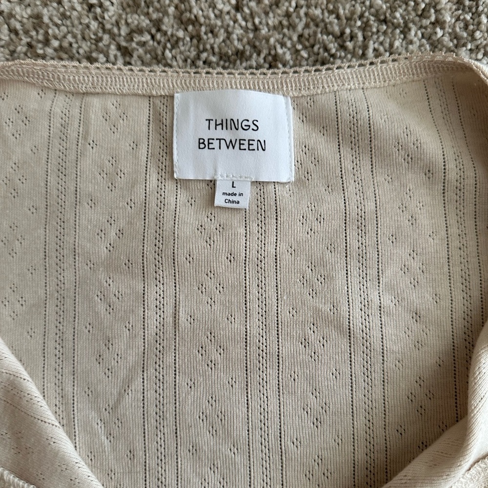 Things Between Beige Button-Down Women's Shirt - image 4